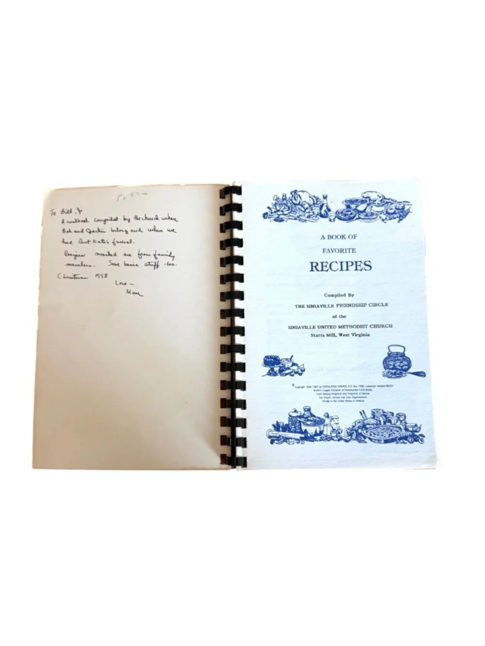 Our Daily Bread Cookbook Siniaville United Methodist Church WV Southern Recies